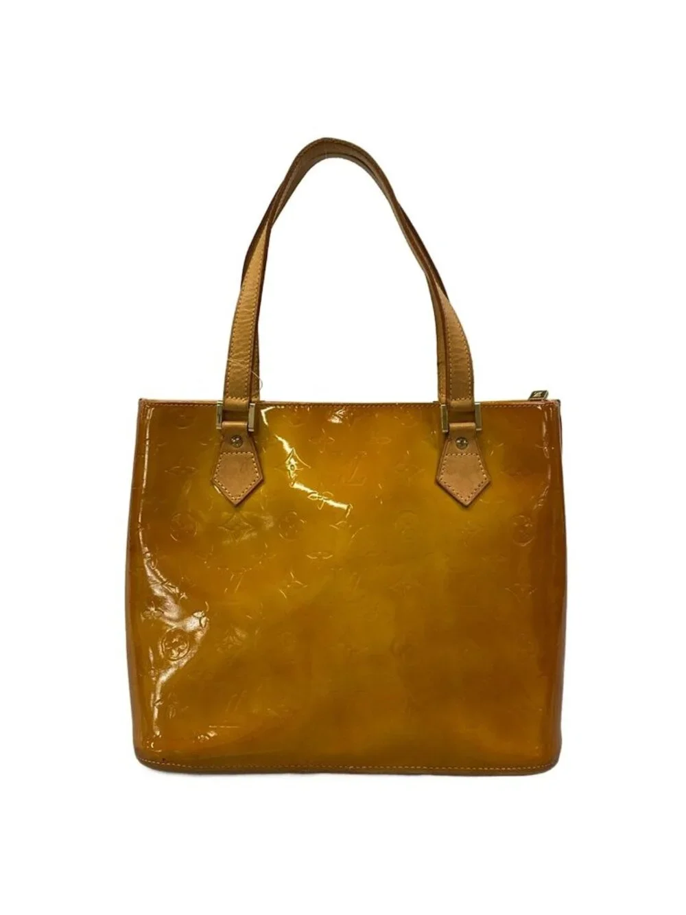 Louis Vuitton Tote Monogram Vernis Houston Soft Beige Leather